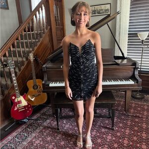 Homecoming dress- fully beaded black